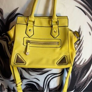 Yellow Handbag with Gold Accents call it spring crossbody strap